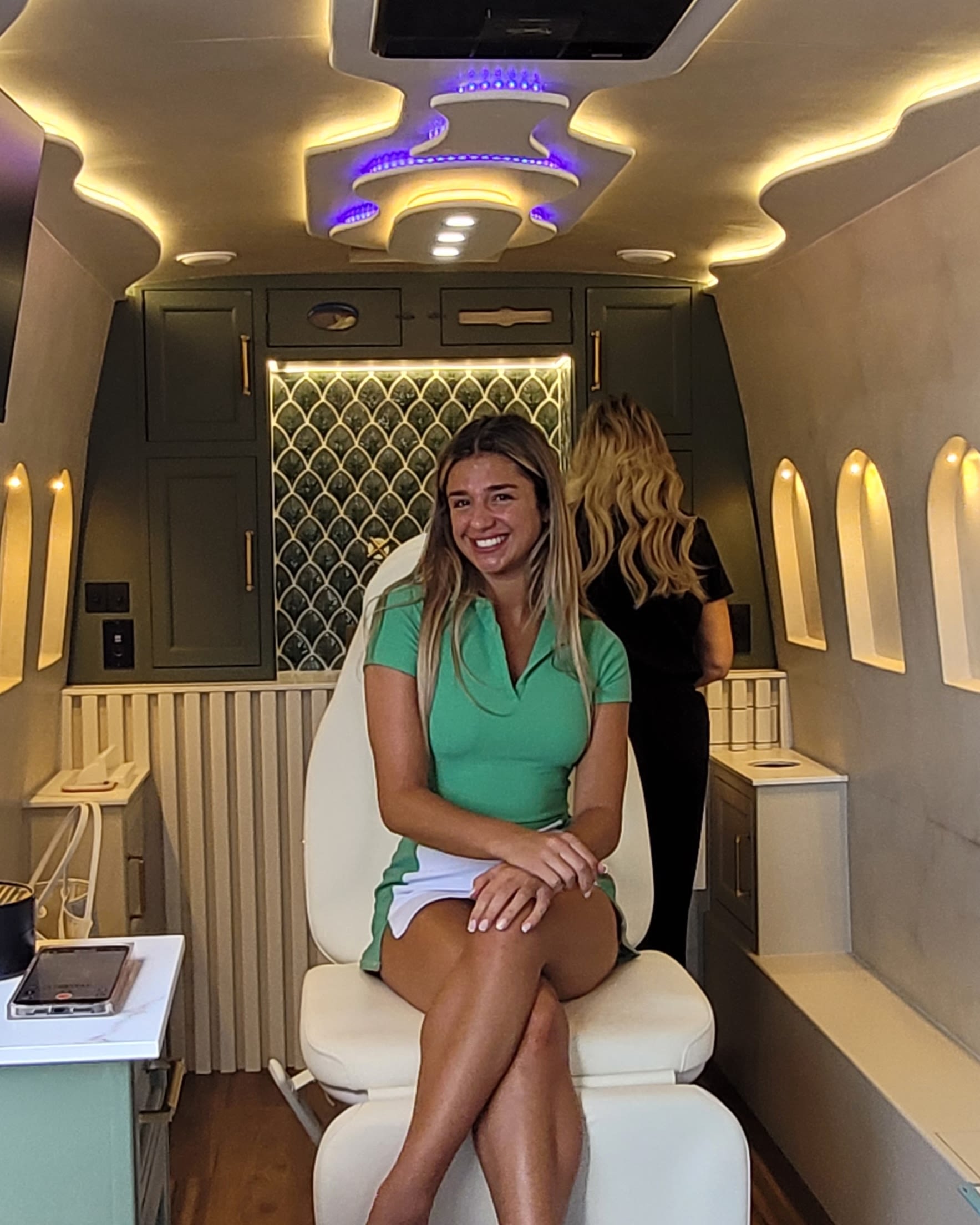 Client consultation inside a MedSpaVan mobile med spa